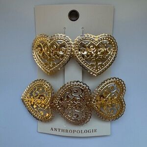 Anthropologie Western Metal Barrettes, set of 2 in gold